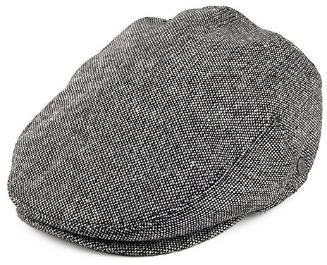 Jaxon & James Marl Tweed Flat Cap - Black X-Large