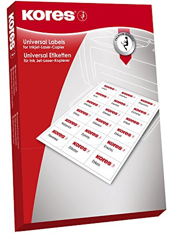 Kores LR060 - Universal Etiketten, 100 Blatt A4, Durchmesser 6 cm, weiß