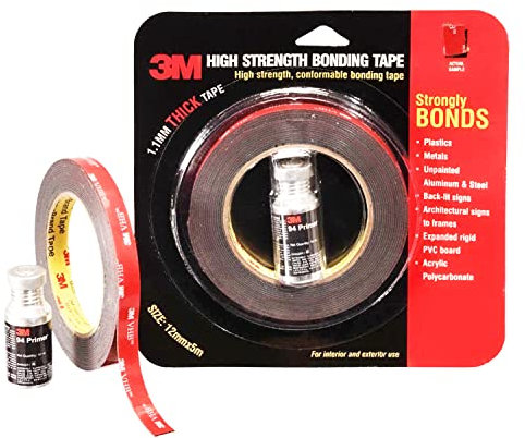 3M IA120100531 Hi Strength Bond Tape (12 mm x 5 m 1 Roll + Primer)