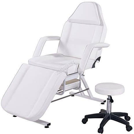 WestWood Beauty Salon Chair Balance Massage Table Tattoo Facial Pedicure Therapy Couch Bed With Stool SBS-01 White
