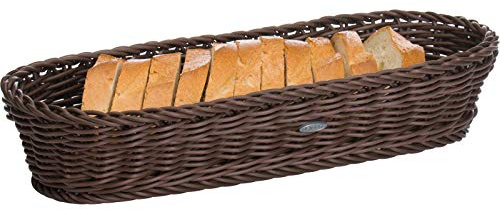 Saleen Mehrzweck-/Baguettekorb, Gastrotauglich, Oval, 40 x 16 x 8 cm, Kunststofffaser, Dunkelbraun, 02051706101