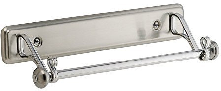 iDesign Portarrollos de cocina, elegante dispensador de papel de metal, portarrollos de pared para colocar 1 rollo de papel de cocina, plateado