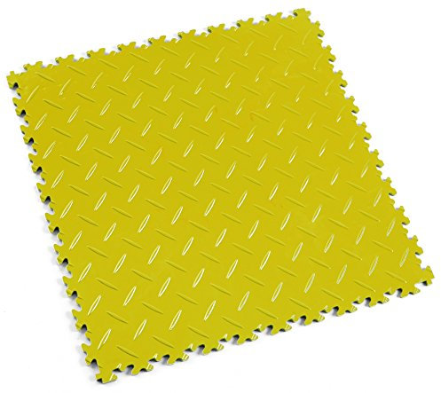 Fortelock PVC Vinyl Bodenfliese | PVC Fliesen Garage | Garagenboden | Werkstattboden | Industry Diamant (Hohe Belastbarkeit) 2010 (Gelb)
