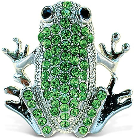 Verwirrt, Frosch Kühlschrank Funkelnde Magnete mit Kristallen – Tiere Thema – Einzigartige erschwingliches Geschenk und Souvenir – Artikel # 7206