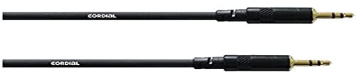 Cordial WW - Cavo audio bilanciato, da jack stereo dorato da 3,5 mm a presa jack stereo dorata da 3,5 mm CFS 0,9 WW, nero