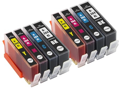 Go Inks Sets of 4 Ink Cartridges to HP 364 XL (HP364) Compatible/non-OEM for HP Photosmart Printers (8 Inks)
