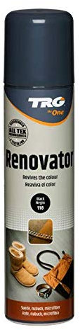 TRG The One - Spray Renovador para calzado de Ante, Nubuck y Microfibra | #118 Negro, 250ml