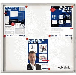 Franken Schaukasten X-tra!Line 96x68x3cm silber mit Whiteboard für Innenbereich