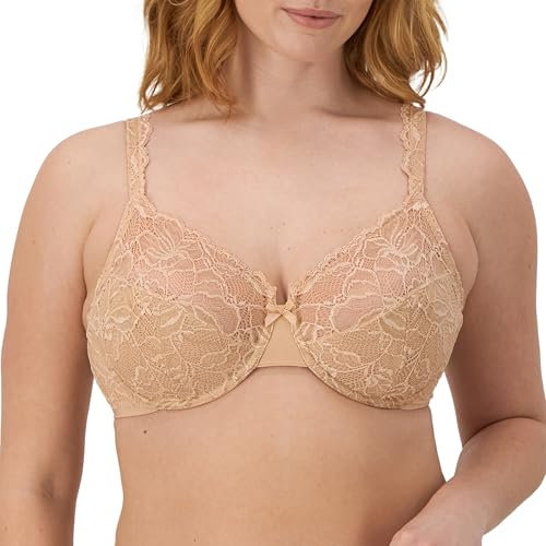 Bali Women's Lace Desire Non-Foam Underwire Bra Df6543, Sheer, Champagne Shimmer, 40C