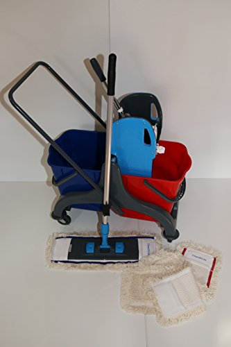 Set pulizia PE – Wisch carrello PE con stampa, Mopset 40 cm: 3 cotone MOP 40 cm, titolare, Stiehl
