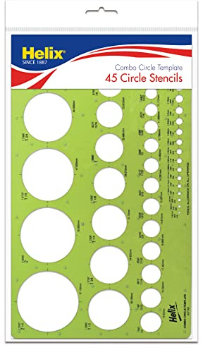 Maped Helix Combo Circle Drawing Template - 6 1/2 Inch x 11 Inch - Precision Drafting - Enhanced Drawing Accuracy - for Artists & Designers