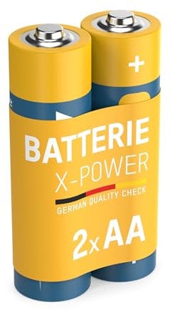 Ansmann 5015613 AA Batteries [Pack of 2] Long Lasting Alkaline Disposable AA Type 1.5V X-POWER Battery For Flashlights, Alarm Clocks, Wall clocks, Toys, Cameras, Remote Controls, Game Consoles