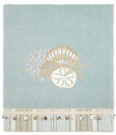Avanti Linens - Bath Towel, Soft & Absorbent Cotton, Coastal Home Decor (By the Sea Collection, Mineral)