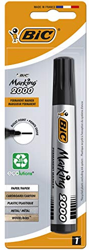 Bic marking 2000 eco permanent black ink bullet point marker x 1 single pen