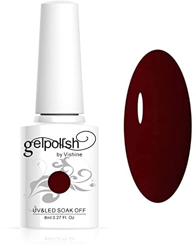 Vishine Smalto Semipermente per Unghie in Gel UV LED Smalti per Unghie Colori per Soak Off Manicure e Pedicure 8ml 1pzs - Wine Red #1418