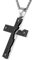 HZMAN Men's Stainless Steel Christ Jesus Crucifix Cross Necklace Lord's Prayer Pendant Necklace Jewelry Gift (Black)