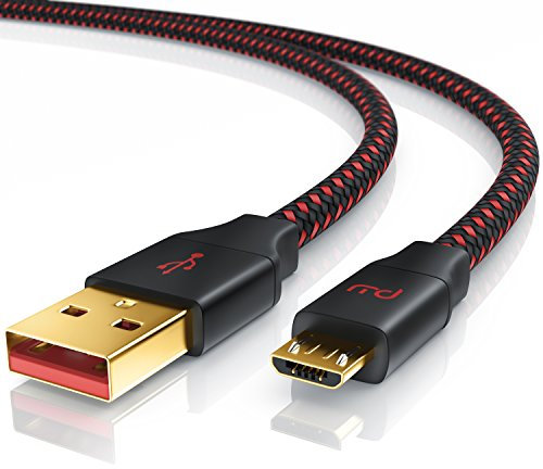 CSL - 5m Micro USB Schnellladekabel mit Datenübertragung - Nylonmantel - UltimateCharge optimiert für Ladevorgänge - für Samsung HTC Huawei Motorola Nokia LG