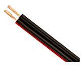 Flachkabel Hi-Fi rot/schwarz 100 mtl. (2x1)