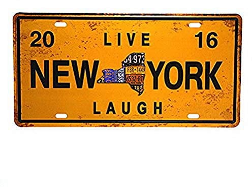 Eureya Live New York Blechschild für Zuhause, Café, Bar, Wanddekoration, Auto, Fahrzeugkennzeichen, 15,2 x 30,5 cm – perfektes Souvenir