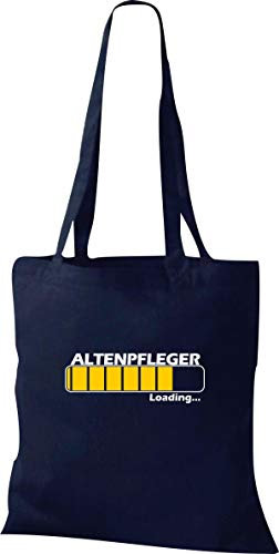 Shirtinstyle Stoffbeutel Jute, Loading Altenpflege Beruf Tasche Shooper Kollegen, Farbe Navy