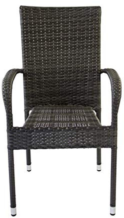 Avanti Trendstore - Agordo - Stapelbarer Stuhl aus Polyrattan, witterungsbeständig und robust. Ideal für den Garten oder Terrasse.Maße: BHT 56x94,5x62 cm (Einzelstück)