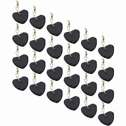 Schieferherz zum Aufhängen mit Juteband Schiefertafel Dekoration Wandeko (24, 6 cm Herz)