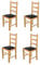 t m c s Tommychairs - 4er Set Stühle Rustica für Küche und Esszimmer, Robuste Struktur aus Buchenholz, in der Farbe Naturfarben lackiert und gepolsterte Sitzfläche mit schwarzem Kunstleder bezogen
