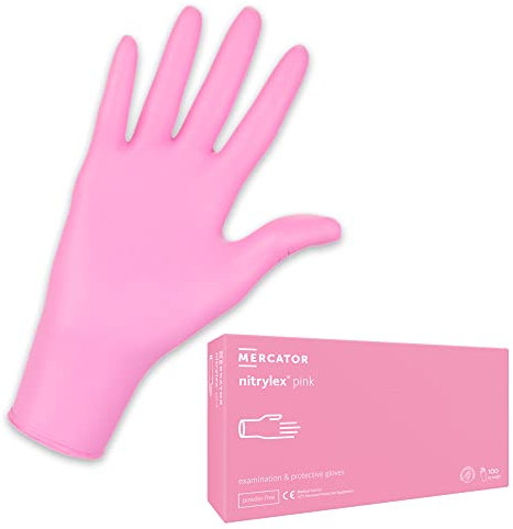 MERCATOR MEDICAL Gants jetables nitrylex® pink, Taille:XS - 100 pi?ces, Kolor:Rose