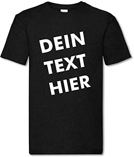 INDIGOS UG - T-Shirts für Herren schwarz L - Tshirt Bedrucken Lassen mit Wunschtext - personalisiertes Shirt mit Aufdruck - Geschenkidee für Männer Sport Party individuell gestalten