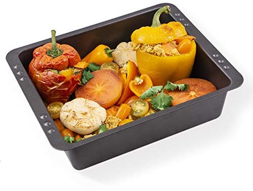 tiefe Ofenform EasyOven extra tief, ca. 28,5 x 23,0 x 7,0 cm, Inhalt: ca. 3,2 l, ILAG SPECIAL 2-Schicht antihaftbeschichtet, anthrazit-metallic, hitzebeständig 230°C