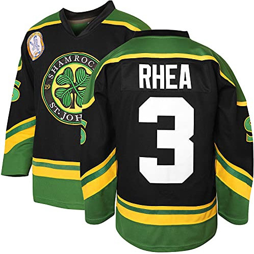 3 Ross The Boss Rhea ST John's Shamrocks - Jersey de hockey con parche EMHL, color blanco y verde - negro - X-Large