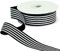 TONIFUL Schwarz-weiß gestreiftes Band, 25 mm breit, Ripsband, 23 m Rolle, für Geschenkverpackungen, Valentinstag, DIY-Haar-Accessoires, Basteln, Urlaub, Hochzeit, Weihnachten, Geburtstag, Dekoration