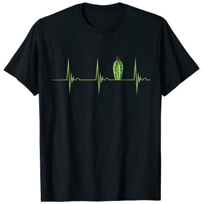 Kaktus Gärtner Herzschlag EKG Puls Kakteen Liebhaber Pflanze T-Shirt