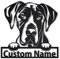 zouwii Benutzerdefinierter Name Personalisierte Deutsche Dogge Hund Metallschild Kunst | Benutzerdefinierte Deutsche Dogge Hund Metallschild | Geburtstagsgeschenk | Tier lustig