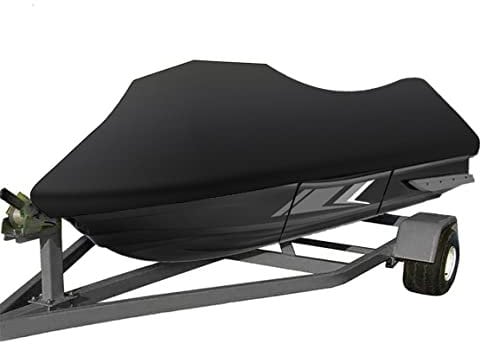 Jet Ski Abdeckung, 210D Oxford-Tuch Motorbootabdeckung Wasserdicht Anti-UV PWC Jet Ski Persenning für 2 bis 3 Personen Jetski 420x300cm,Schwarz