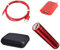 Pack pour XIAOMI Mi 11 Lite (Cable Chargeur Type C Tresse 3m + Pochette + Batterie + Prise Secteur) Android (Rouge)
