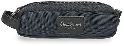Pepe Jeans Green Bay Federmäppchen, Blau, 19 x 5 x 3,5 cm, Polyester und PU, Grün (Grün), única, etui
