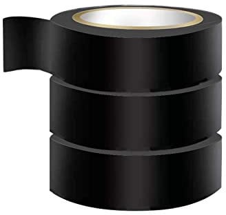 Cinta Aislante Negra en PVC 25mm x 20m Cintas Eléctrico ignífuga e impermeable para reparaciones y aislamiento, 3 Rollos
