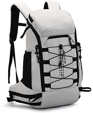 free knight 40L Wasserdichter Ultraleichter Outdoor-Sport Rucksack Wanderrucksack Trekkingrucksack für Klettern, Camping, Radfahren (Hellgrau + wasserdichter Regenschutz)
