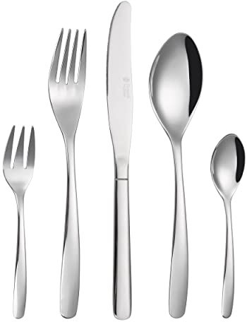 Russell Hobbs COMBO-8341 Florence 60-Piece Cutlery Set 18/0 Stainless Steel Tableware for 12 People, Includes Knives, Forks, Dessert Forks, Dessert Spoons and Teaspoons