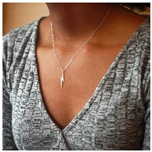Inilbran Boho Donner Choker Halskette Silber Blitz Halskette Choker Vintage Donner Anhänger Halskette Minimalistisch Blitz Blitz Halskette Schmuck Für Frauen Und Mädchen
