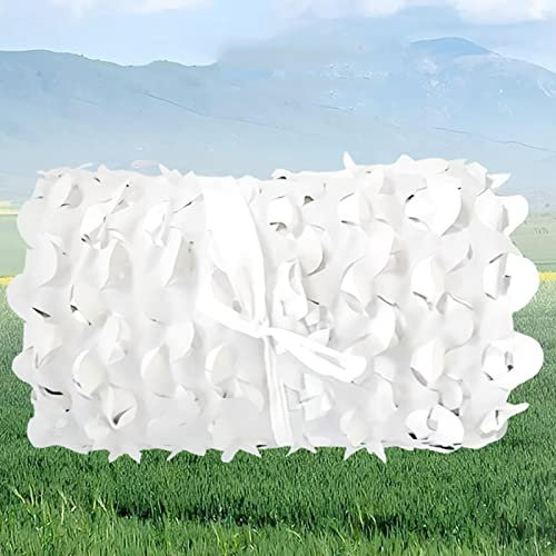 YQOLG87 Weißes Tarnnetz,Schattierungsnetz,Militärisches verstärktes Tarnung Netting,Jagd,Garten Pergola Dekoration,Sonnenschutz,Outdoor Anti-UV Jalousien Netze,5x6m(16 * 20ft)-A