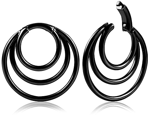 Vankula Ohr Gewichte Flesh Tunnel Weights Hangers Ringe Hoop Edelstahl für männer damen Ohrpiercing Gestreckte Schmuck 5mm 6mm 10mm 12mm