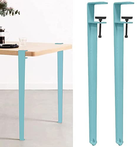 Gambe con Morsetto da Tavolo Forma di F,2 Gambe da Tavolo in Metallo,Gambe di Supporto per Mobili Regolabili per Tavoli da Pranzo,Tavolino,Mobili e Consolle,Scrivania (71cm,Blue)