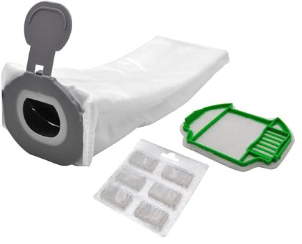 FSProdukte Set 6 Staubsaugerbeutel Premium Microvlies 5 lagig, 1 Motorschutzfilter, 6 Duftblocks kompatibel Vorwerk Akku-Staubsauger VK7 VK 7 / FP7 FP 7