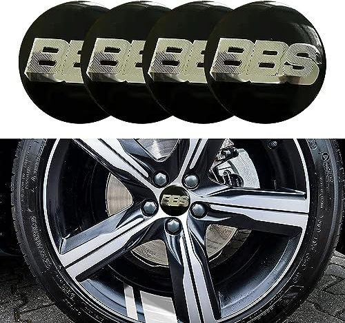 VeroCh 4 Stück 60MM Auto Center Nabenkappen Aufkleber,Für BBS,ABS Emblem Aufkleber Wasserdicht Staubdicht Ersetzbar Radnabenabdeckung,C