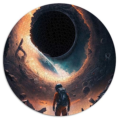 1000-teiliges Puzzle, schwarzes Loch, rundes Puzzle für Erwachsene, für Erwachsene und Kinder, Papppuzzle, Lernspiel, Herausforderungsspielzeug, Größe: 67,5 x 67,5