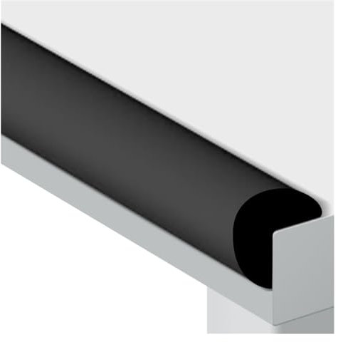 Schaumstoff-Sicherheitsstreifen, L Form Kantenschutz Eckenschutzstreifen, Selbstklebend Kinder Antikollisionsstreifen Für Tisch Stuhl TV-Bank Möbel Bett (Color : Black, Size : 2m/6.56ft)