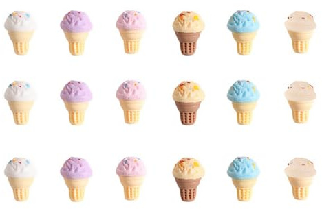 Abaodam Mini Ice Cream Cone Model Dollhouse Accessory 0.83 Inch Realistic Miniature Ice Cream Prop for DIY Home Decor Photography