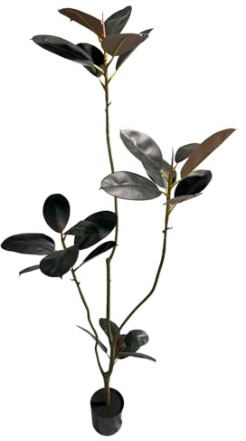 AfanD Artificial Rubber Tree,5.3ft Tall Fake Plants Artificial Rubber Plants for Indoor, Fake Trees for Office Home Living Room Floor Patio Greening Porch Decor。